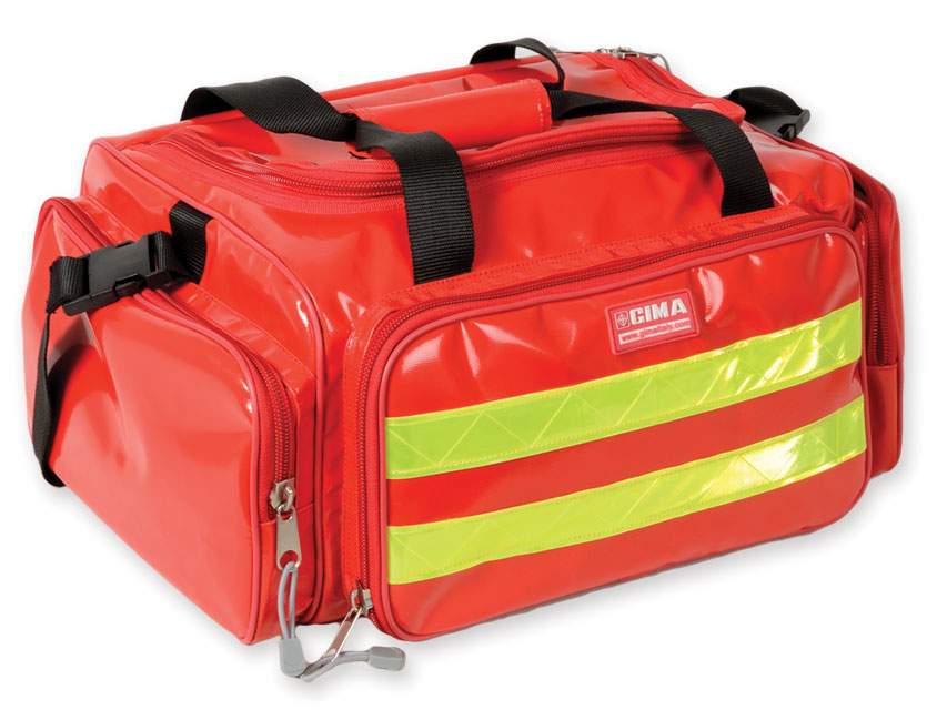 GIMA ref 27169 MochilaSilos 2 para emergencias sanitarias, poliéster  recubierto de PVC, 38 x 24 x h 50 cm, roja, maleta de primeros auxilios,  transportable, con compartimientos internos y externos : : Moda